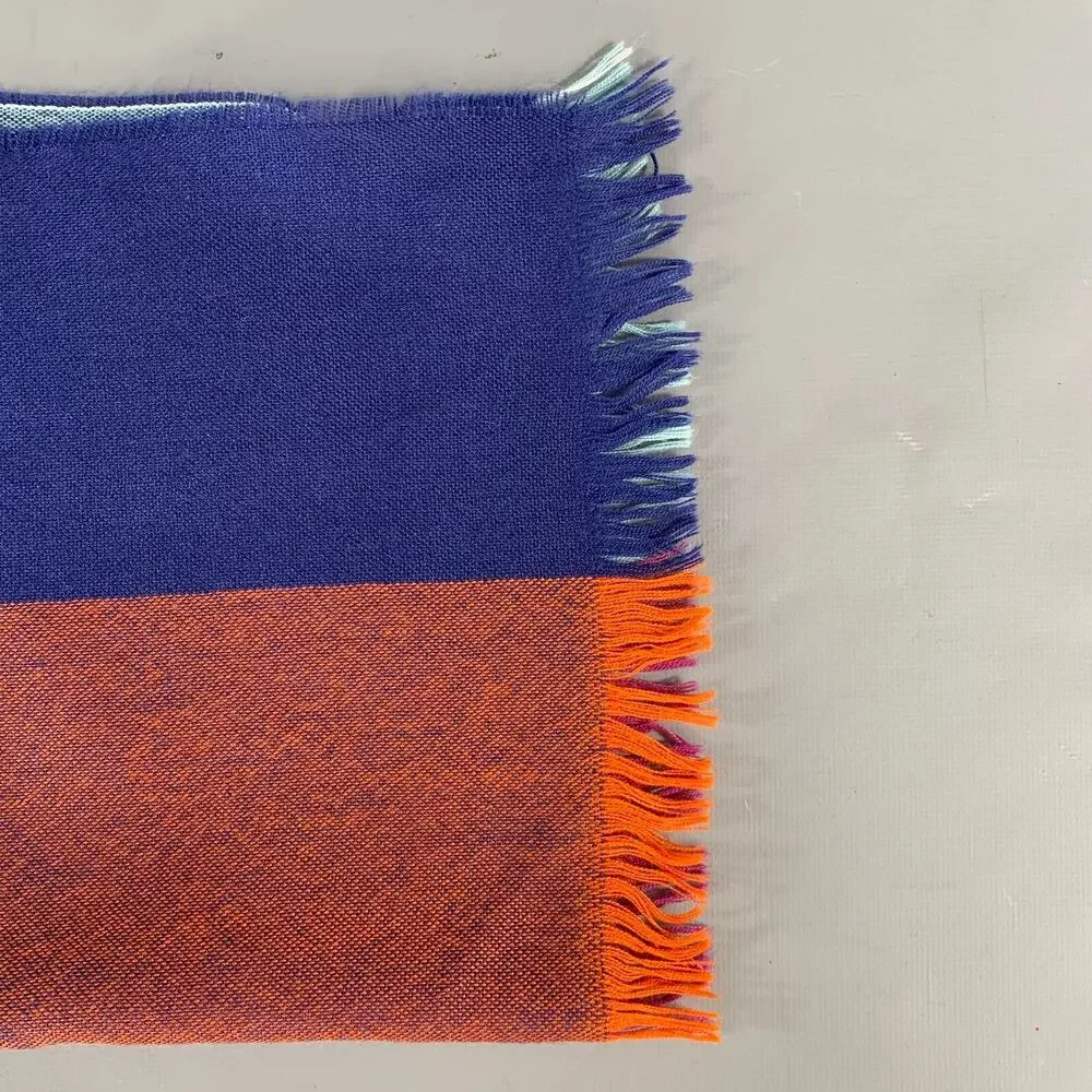 NO BRAND Blue Orange & Red Window Pane Scarves